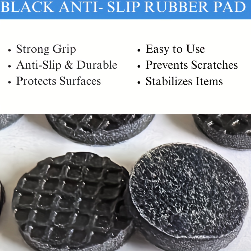 

36pcs Black Anti-slip Rubber Pads - 0.39" X 0.059" | , Shock-absorbing & -resistant For Home And Office Use