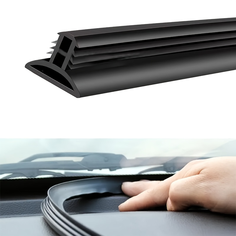 

Fit Black 78.74" Car Dashboard Rubber Seal Strip - Soundproof & Weather-resistant For All Vehicle Models