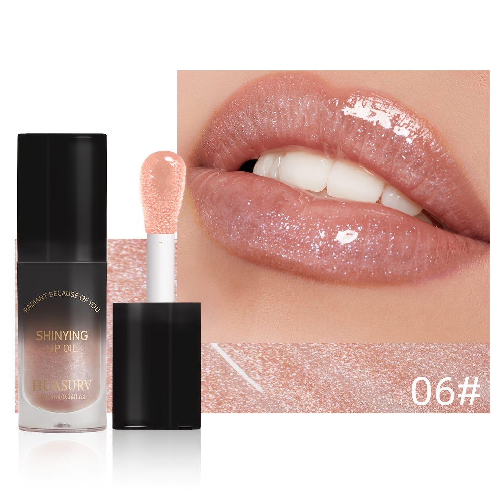 Huasurv Shiny Lip Oil For Hydrating Lips In Nude Color - Moisturizing Hs2846