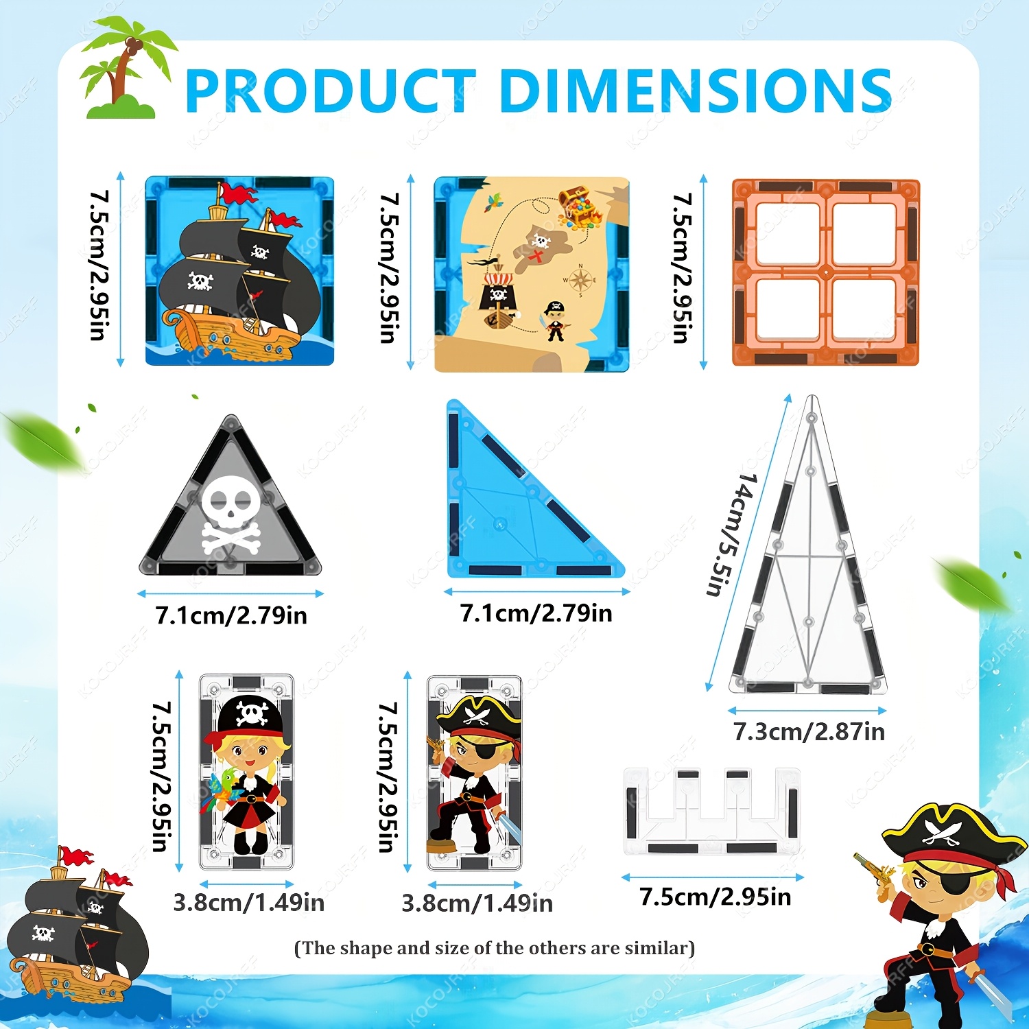 Magnetic Building Blocks Children's Pirate Ship Construction Toy