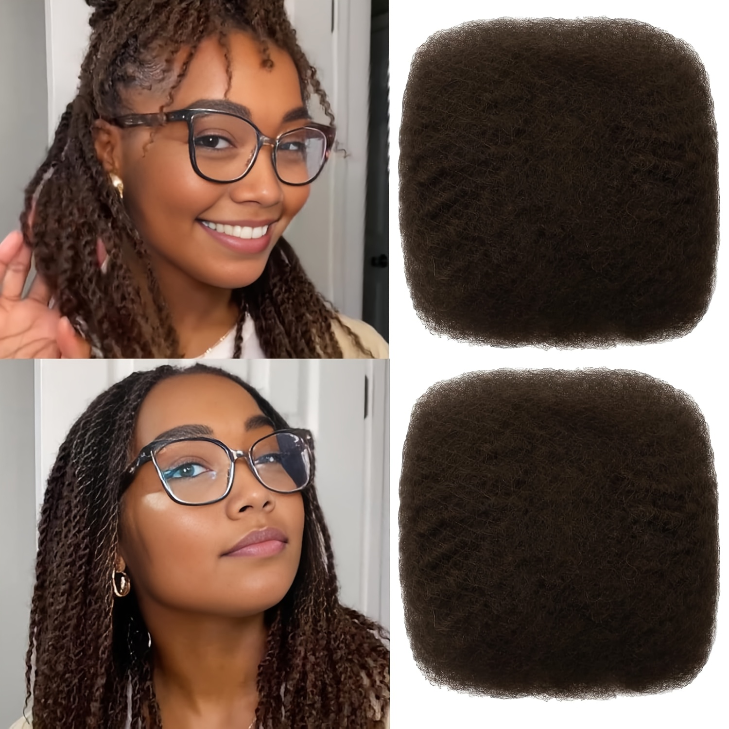 TEMU Afro Bulk Human Hair For Dreadlocks, Loc, Dreadlock Extensions, Twists, Braiding Hair - 1 Bundle/pack 35 Grams, 10 Inch/25.4cm