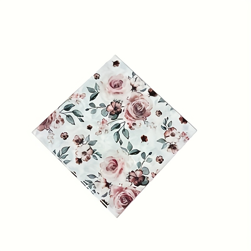 TEMU 20 servilletas florales para | con patrones florales y rosa , hermosas y elegantes, impresión , adecuadas para varios como fiestas de , en el