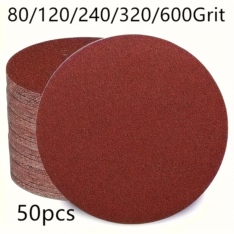 E-shop Stück 150 mm 6-Zoll Klett-Schleifscheiben, 60/80/100/120/240/320/400/600er Körnung Schleifpapier zum Schleifen, Zubehör für Bohrmaschinen