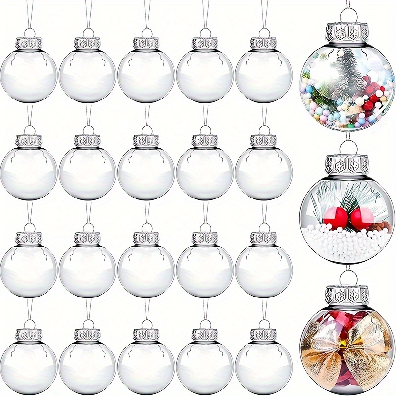 

20- Diy Fillable Christmas Ornaments, 6cm Plastic , Decorations, No , Non-electric