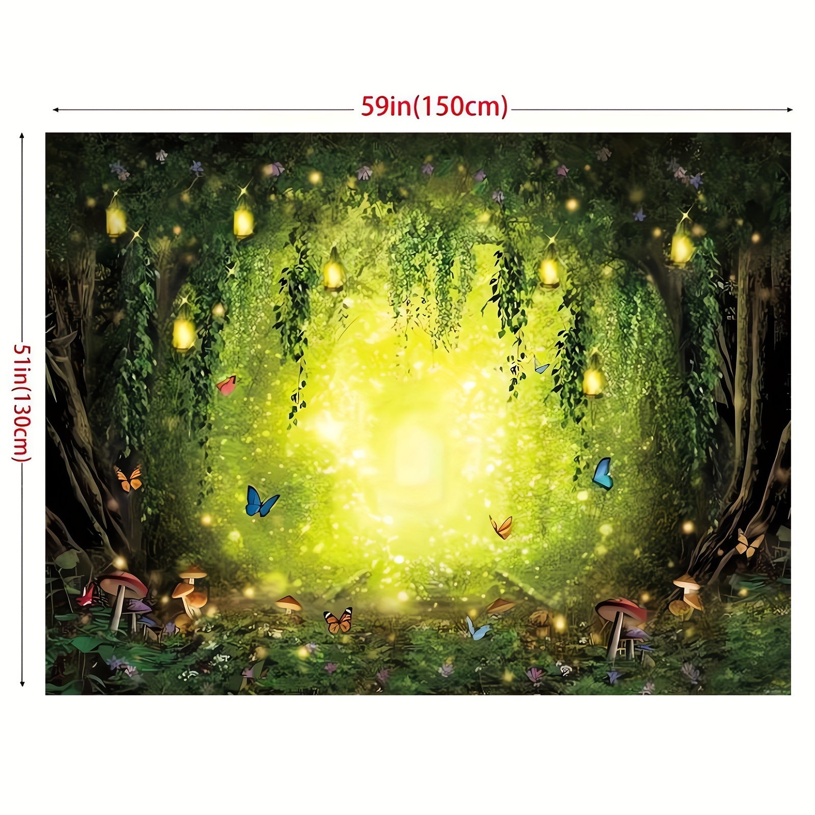 Frühlings-Fotohintergrund „Verzauberter Garten“ – 2,1x1,5 M, Mit Feen & Blumen, Für Studio & Party