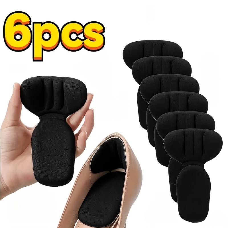 TEMU 6pcs 2-in-1 Heel Pads, Anti-friction Heel And Foot Pads, Non-slip, Adjustable Size, Foot Protection, Suitable For All Types Of Shoes