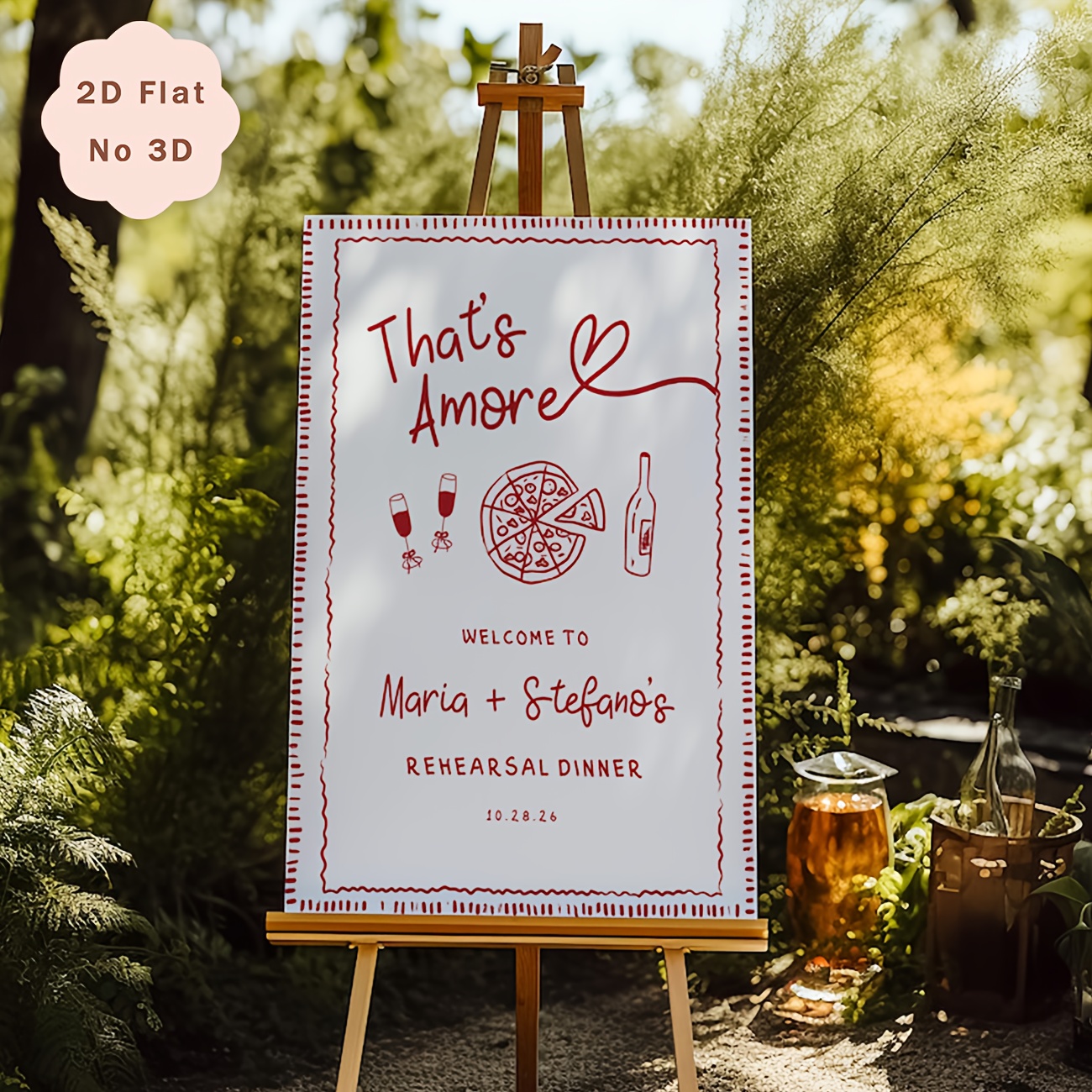 TEMU 1pc Of Customizable Text Welcome Board, Featuring The " Rehearsal Dinner Sign" Design, "rehearsal Dinner Welcome Sign," Suitable For Birthdays,