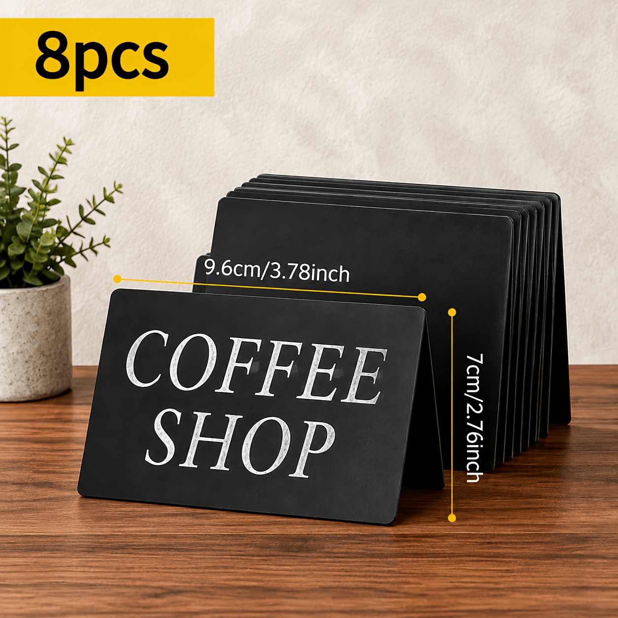 TEMU 8pcs Mini Tableaux Noir, Supports de Table de A , Tableaux de Menu Pliables pour Restaurant, Café, Mariage, Fête, Étiquettes Alimentaires,