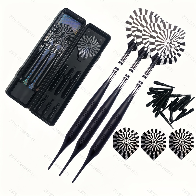 E-shop Weiche Spitzen Dart-Set für elektronische Dartscheibe, 23g Kunststoffspitzen-Darts mit Messinglager & Aluminiumschäften, 3 Flights, 3