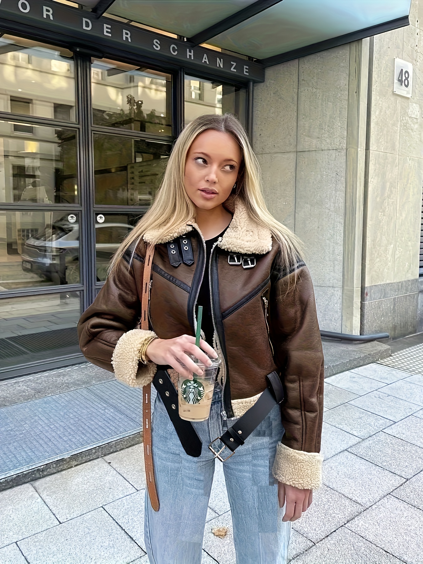 chaqueta moto elegante mujer estilo biker chic piel Temu Ecuador