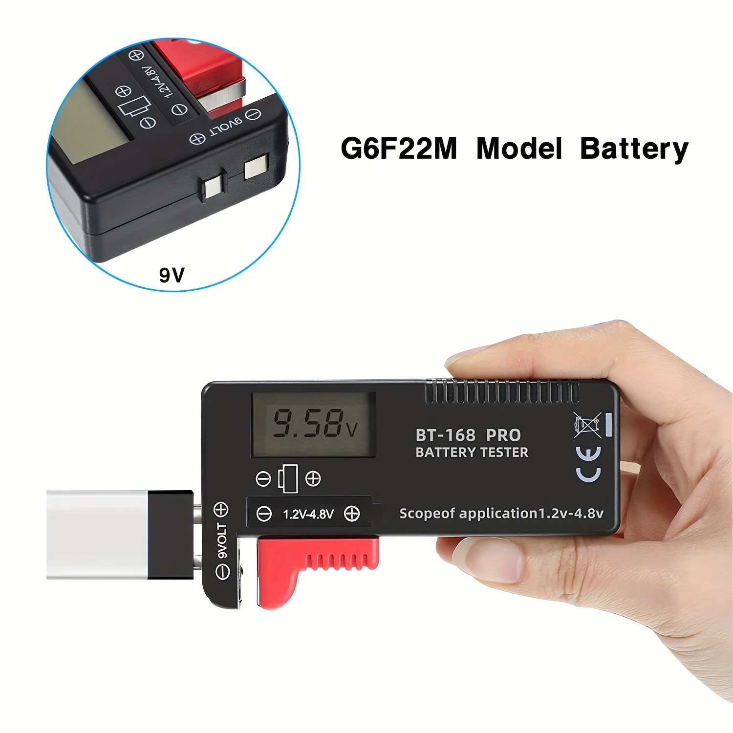 Tester Digitale BT-168pro Per Batterie – Compatibile Con AAA, AA, C, D, 9V, Pile A Bottone E Ricaricabili 16340/14500 - 3