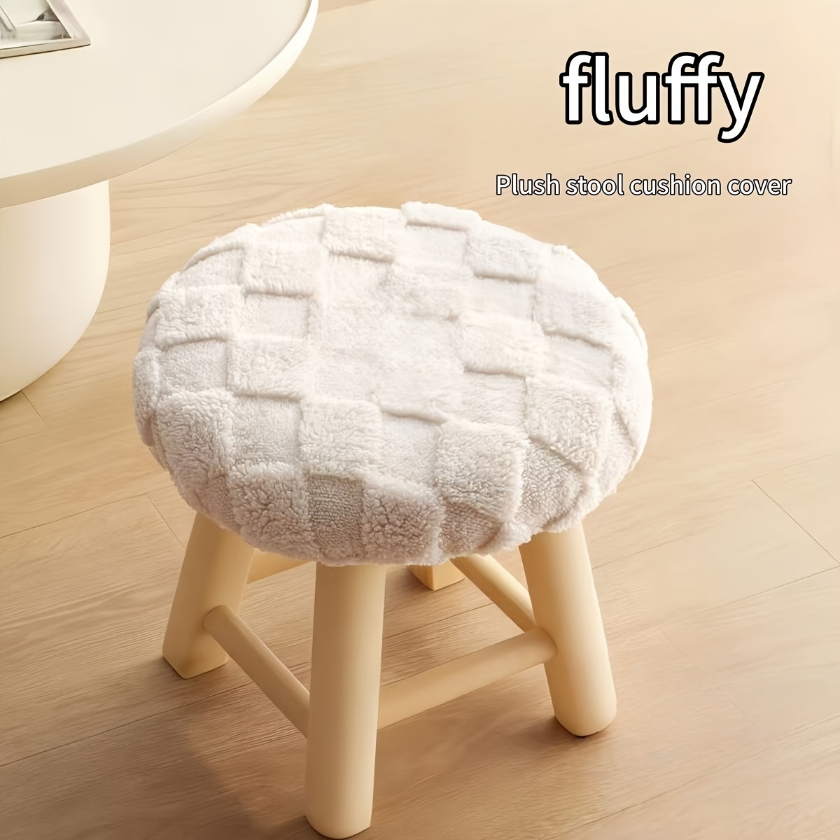 TEMU New Simple And Stylish Thickened Round Stool Cover Cushion, Extra Thick, , Cute, Simple, And Stylish Stool Cover Cushion (stool Not Included)