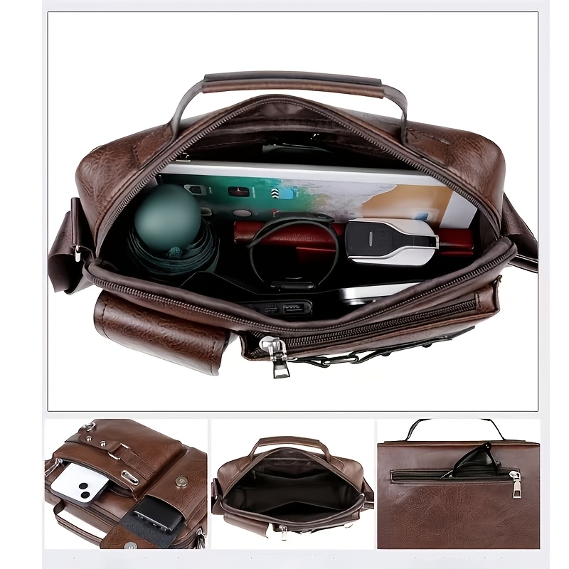 Trendy Crossbody Briefcase, Multi-Functional Business Bag with Custom Logo