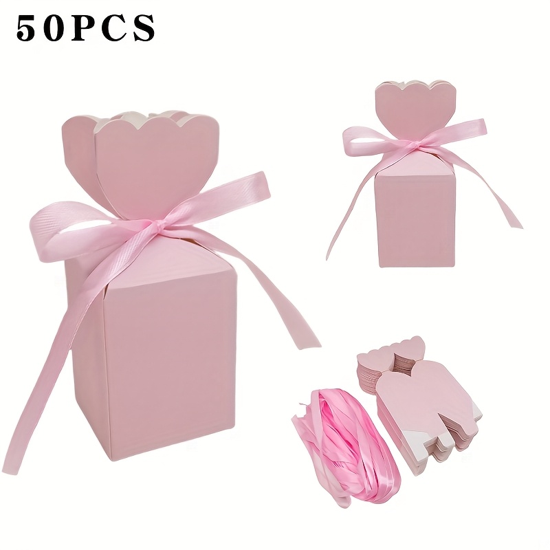 TEMU 50pcs Plain Minimalist Vase Packaging Boxes, Creative Wedding Premium Small Gift Boxes, Boxes, Wedding Favor Candy Boxes
