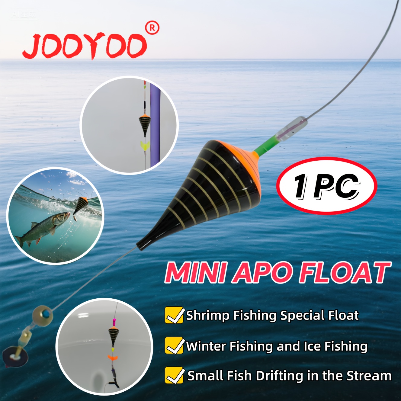TEMU 1 pz Mini Galleggiante da Pesca Apo Mini per la Pesca sul , Progettato per Catturare Granchi e nei , agli Ambienti Complessi della Pesca sul e
