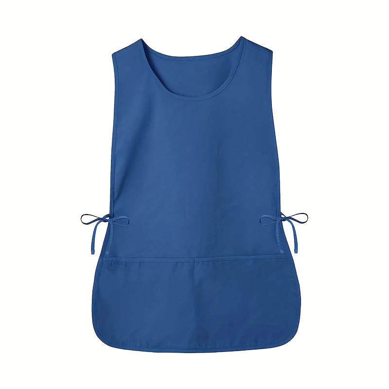 TEMU Unisex Vest Style Apron, Sleeveless Work Apron With Adjustable Side Ties And Front Pockets, Practical Kitchen Cooking Apron Staff, Gardening,