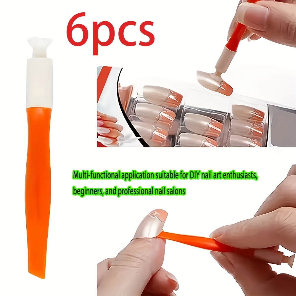 TEMU 6/12pcs Multi-functional Suction Cup Nail Art Accessories, Holds Nail Tips, Professional Nail Art Suction Cups For Lifting And Applying Press-on