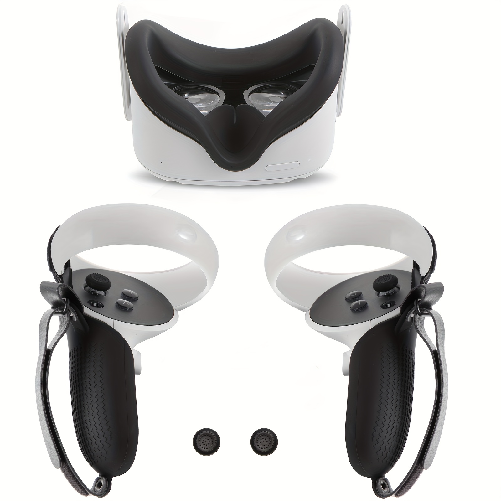TEMU Vr Grip Cover Accessories For Oculus Quest 2 Controller Grips, Vr Controller Grip Cover And 2pcs Vr Silicone Face Cover (grey)