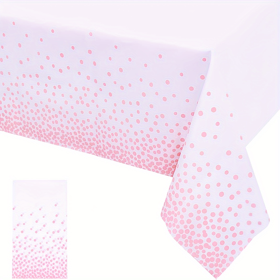 

Chic Pink Dot Disposable Tablecloth - Waterproof, Perfect For Baby Showers, Birthdays, Valentine's & Mother's Day Celebrations, Picnics & Holiday Decor