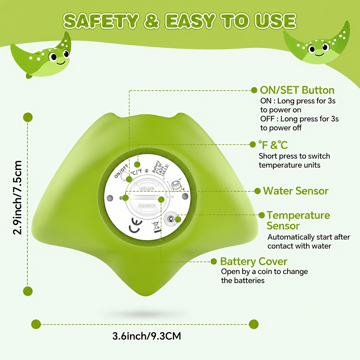 Digital bath thermometer product view