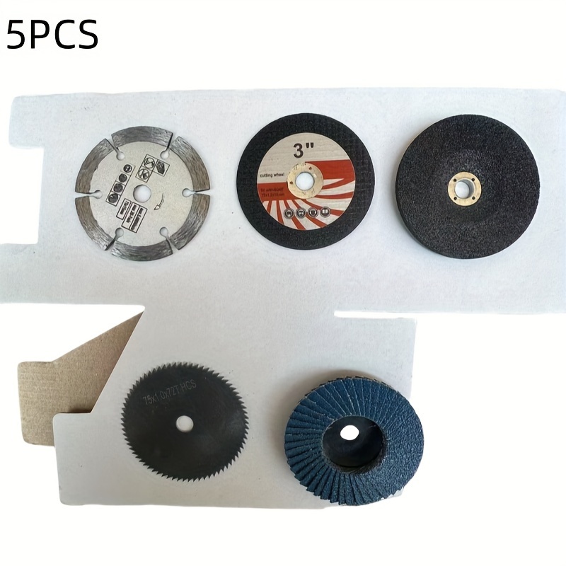 

5-piece Set 3-inch Small Grinding Wheels - Pneumatic Cutting & Grinding Discs, 75x1.2mm With 10 Holes