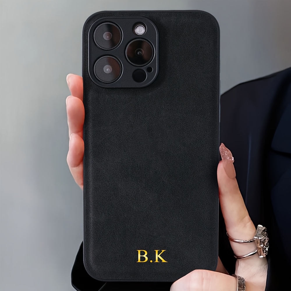 TEMU Phone Case - Personalized Customized Diy Name Initials Engraved Letters Phone Case Compatible With Iphone 16 15 14 13 12 11 Pro Max Luxury Korea