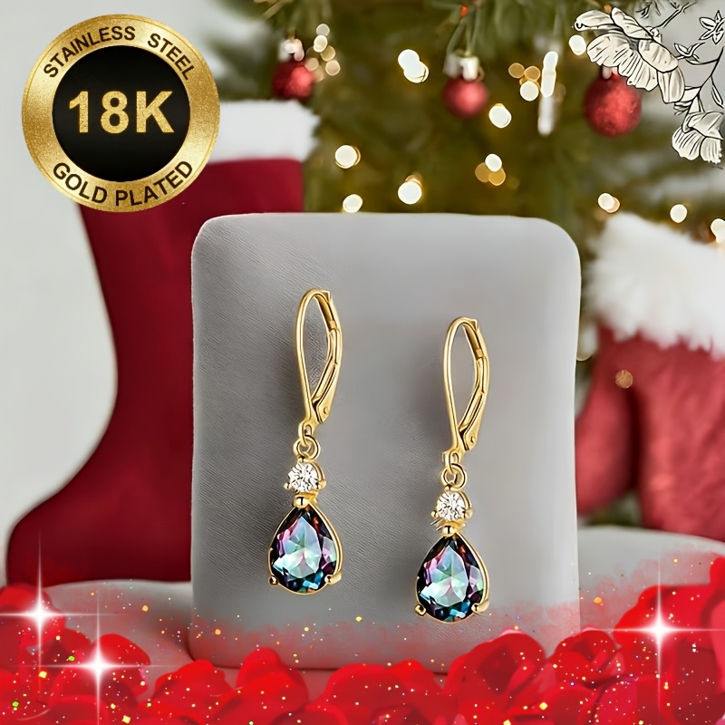 TEMU 2pcs Set Of High-quality 316l Stainless Steel, 18k Gold-plated Elegant And Exquisite Earrings. Versatile Jewelry Suitable For , A Versatile And