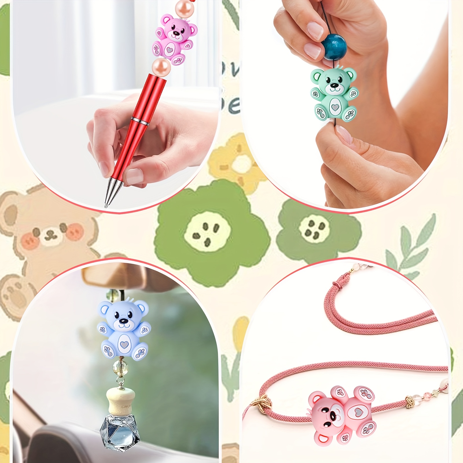 85pcs 3D Bear Silicone Bead Set for Crafting