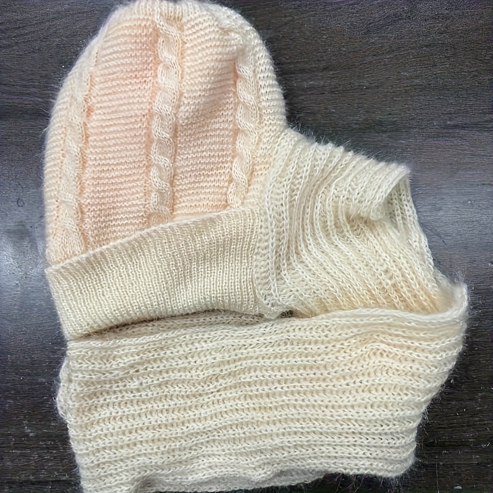 1pc Women's Fashion Warm Hat Scarf, Ear Protection Windproof Thick Winter One-piece Woolen Hat, Solid Color Thermal Hat
