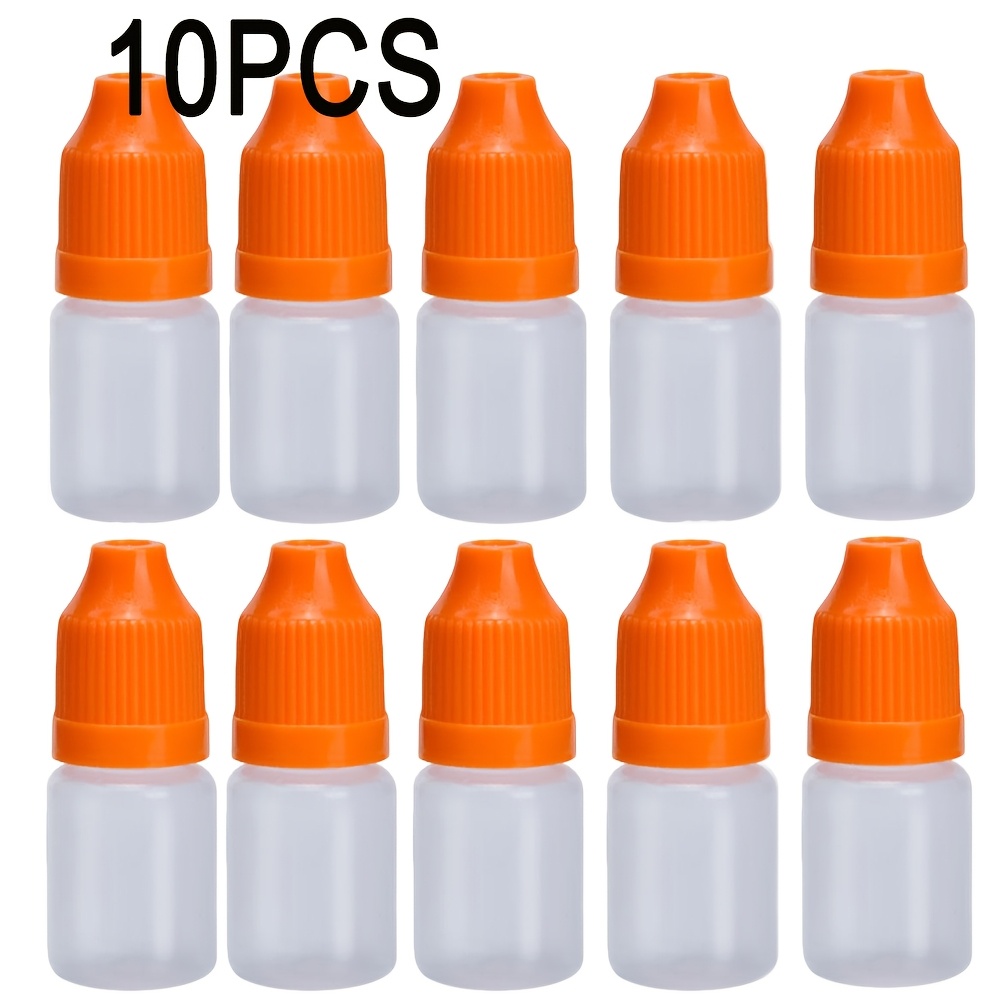 TEMU 10-pack Of 0.18 Oz Mini Squeeze Dropper Bottles, Liquid Dispensers With Twist Caps - Suitable For Serums, Pigments, Foundations, Cosmetics -