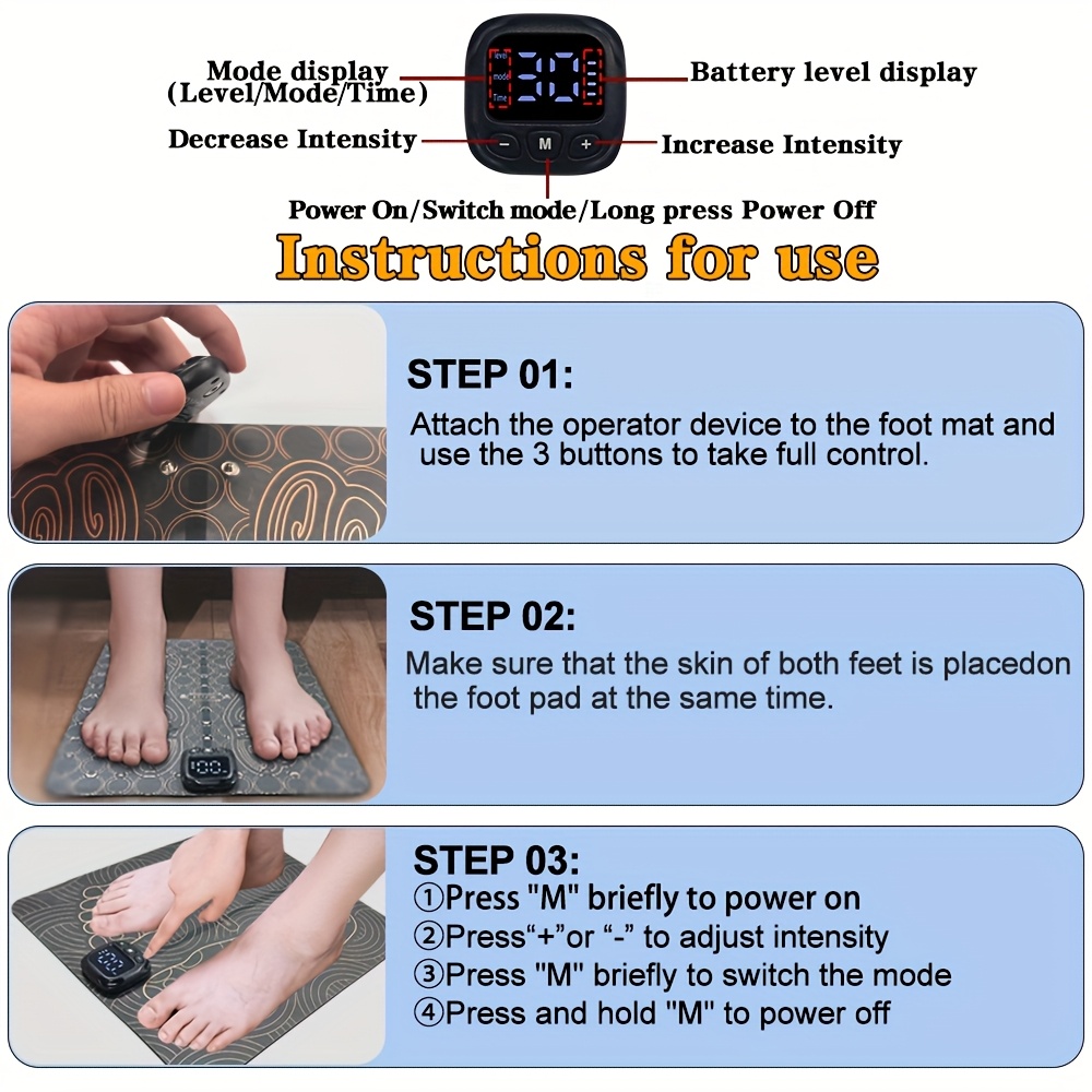   massager masajeador de pies foldable portable devices ems muscle massage   pads tens full body relaxation massage   pads suitable for   men and women ideal   for reading watching movies doing housework and   massages Product details 6