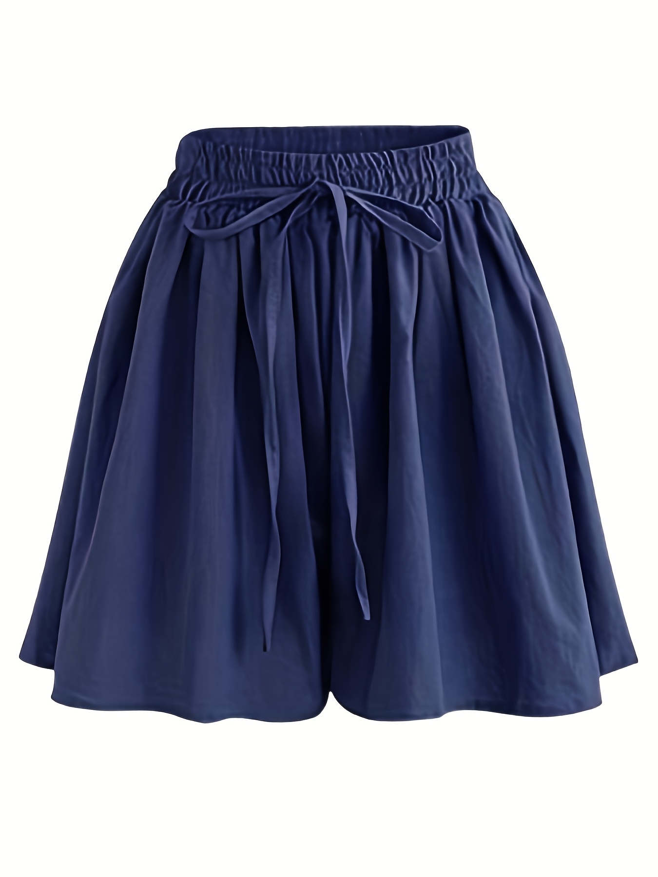 1pc womens plus size wide leg beach shorts skirt elastic waist with   drawstring semi sheer chiffon loose   solid color machine washable for spring autumn indoor outdoor wear spring casualwear soft texture