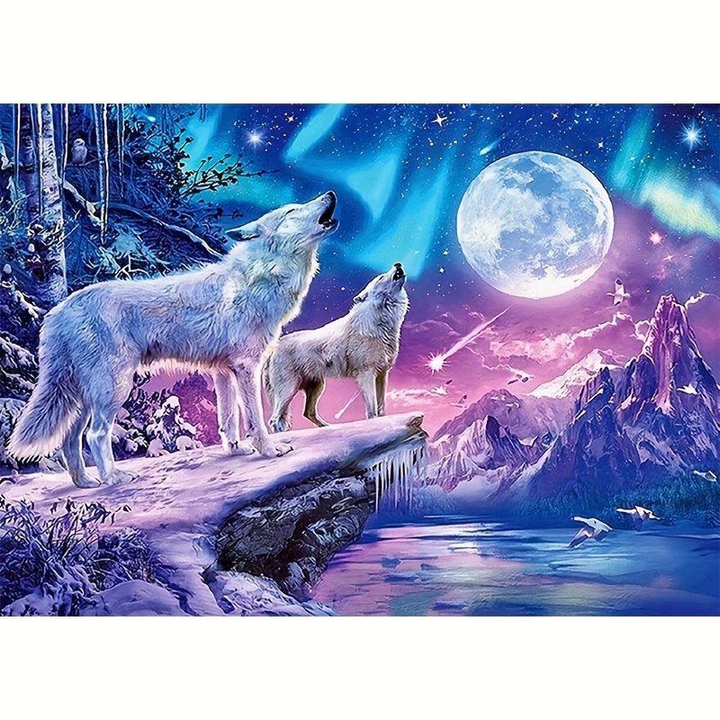 

Diamond Art Painting Wolf And Moon 30x40cm Diamond Art Digital Painting For Adults