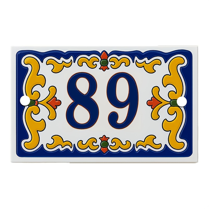 TEMU Colored Acrylic Decorative Address Plaque, Self- House Number, High-quality Wall Decor Address Plaque For Rooms, Laser Cutting And Printing ,