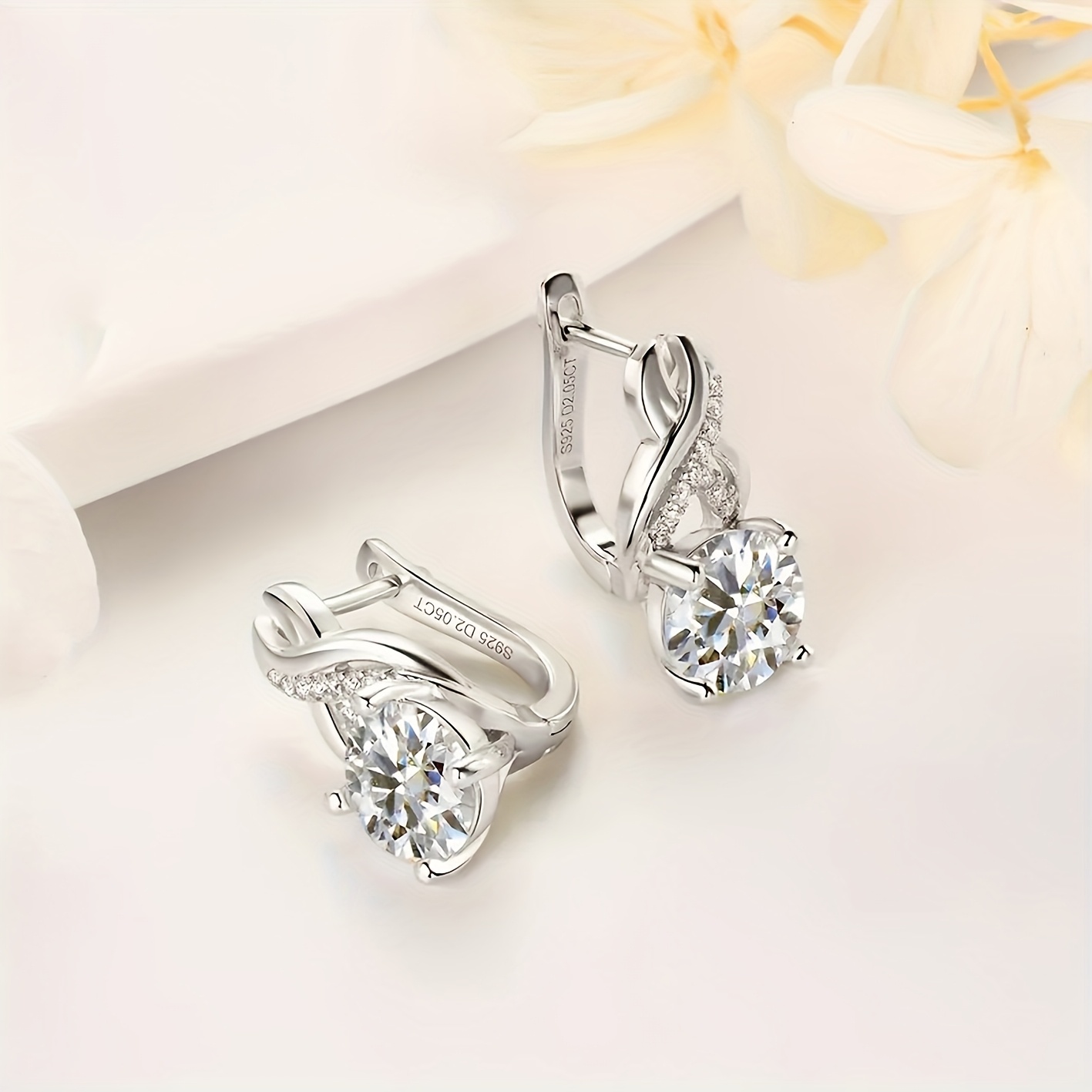 1 pair of moissanite infinity elements earrings for women 925 silver 8mm round moissanite earrings wedding party holiday gifts earrings for women jewelry gifts gift boxes Product details 3