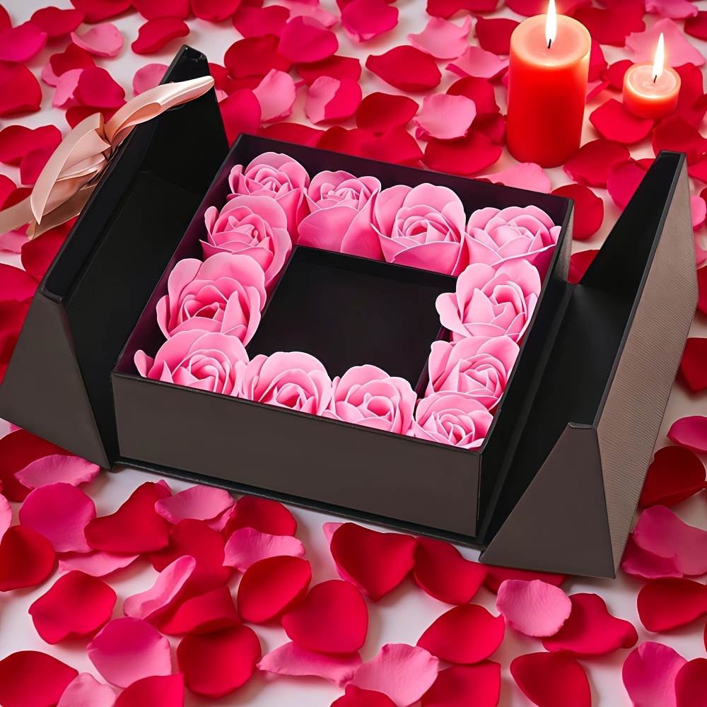 Rose Flower Set with Butterfly Bow, Artificial Eternal Roses