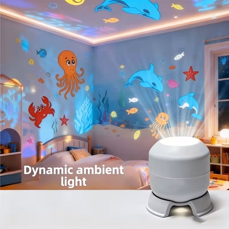 projecteur led océan étoilé, veilleuse à projection rotative à 360°, lampe dambiance à branchement usb, éclairage décoratif pour chambre, salle de jeux, salon Détails du produit 9