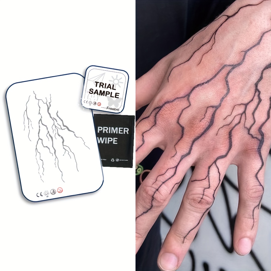 

Lightning-fast Semi-permanent Tattoos - Waterproof, Realistic & Long- Fake Tattoos For Hands, Featuring Natural Plant Formula - Perfect Gift