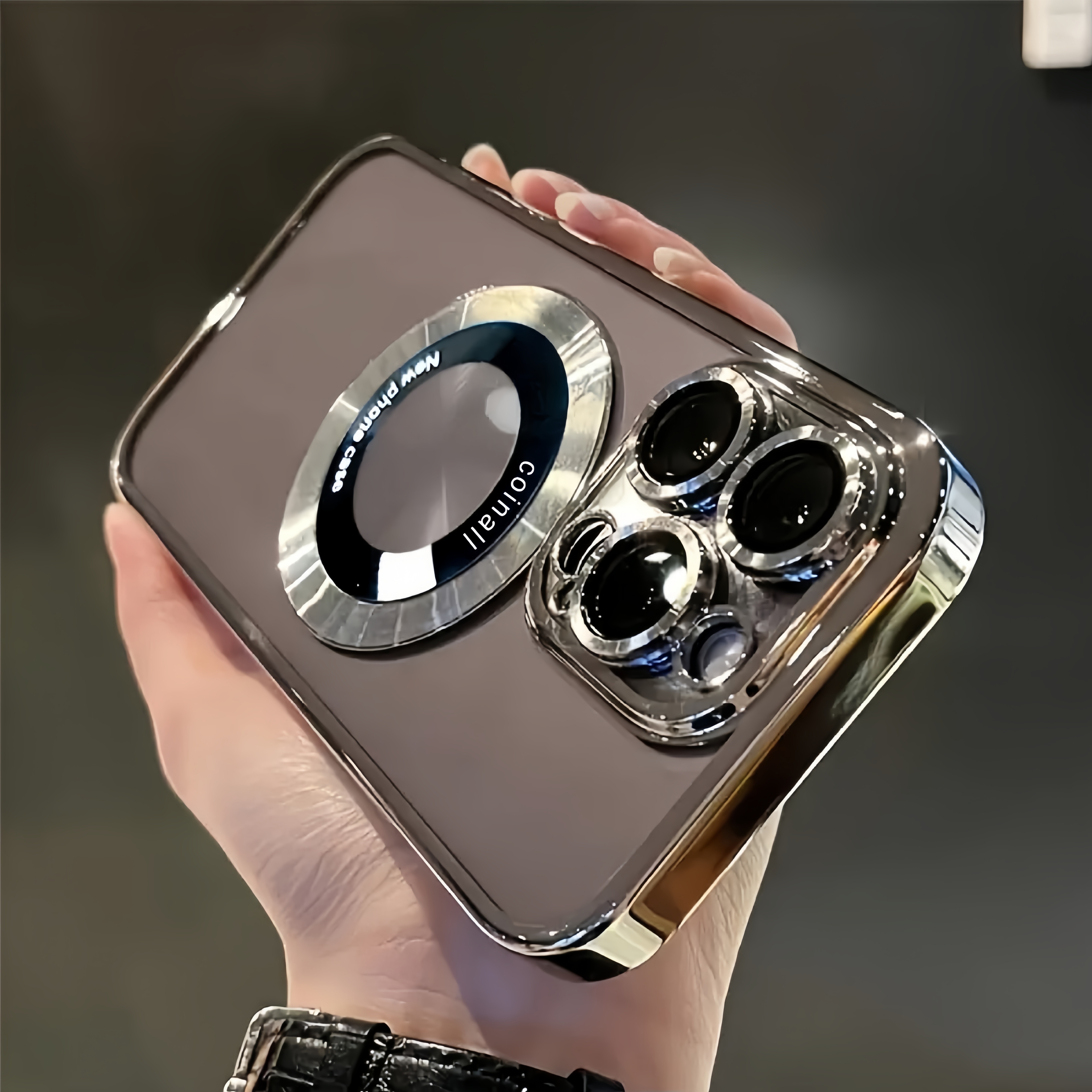 New Luxury Transparent Magnetic Wireless Charging Phone Case for Iphone 16/15/14/13/12/11 Pro Max Plus with Lens Protector Shockproof TPU Clear Cover