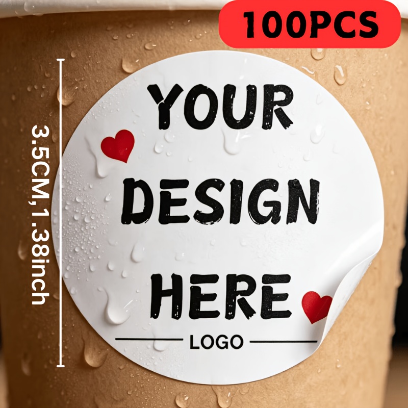 TEMU [custom Stickers] 100pcs, 1.38 Inches, 3.5cm Round Stickers, Round Stickers - Diy Your Own Logo And Designs, For Branding And Decoration,
