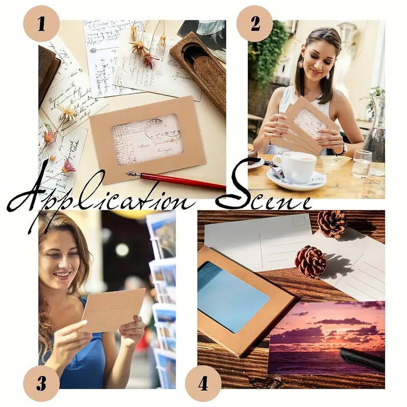15pcs window brown paper envelopes postcard sleeves retro - Temu 15pcs window brown paper envelopes postcard sleeves retro - Temu