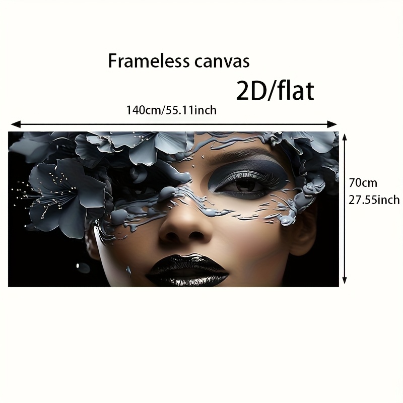 TEMU 2d/flat 1pc 27.55inch*55.11inch/70cm*140cm Frameless Modern Portrait Of A Canvas Painting Art For Living Room Modern Canvas Poster For Bedroom