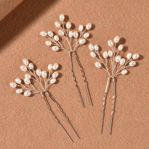 3 stück elegante u-förmige haarspangen - bohemian style haarnadeln mit intrikatem blumenmuster, sicheres halten für updos, pferdeschwänze & buns, für lässige & formelle anlässe, süße haarspangen, haarstyling-accessoires, sophisticated accessory,