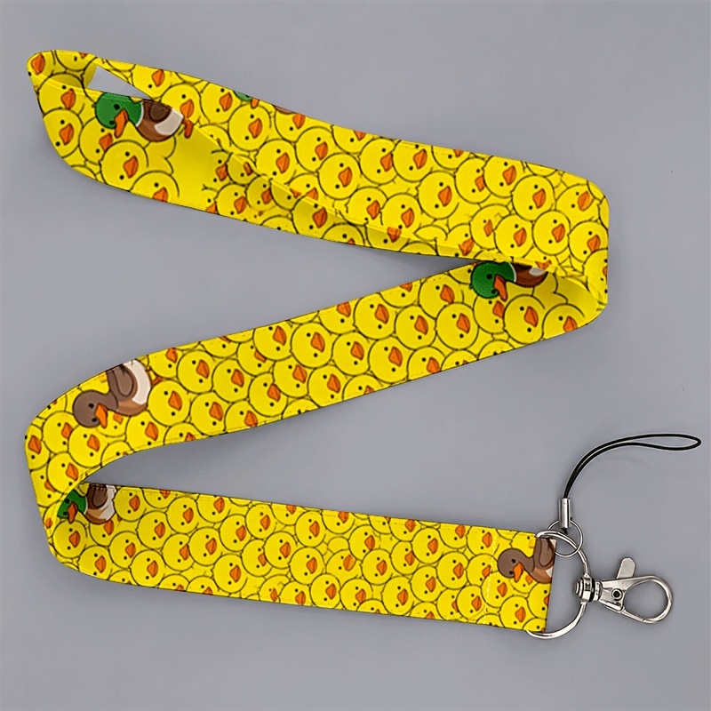TEMU 2d Suitable For Men And Women Work Or School, Print Yellow Duck And Wild Duck Pattern Cute Lanyard For Phones And Keys, Ideal For Students And