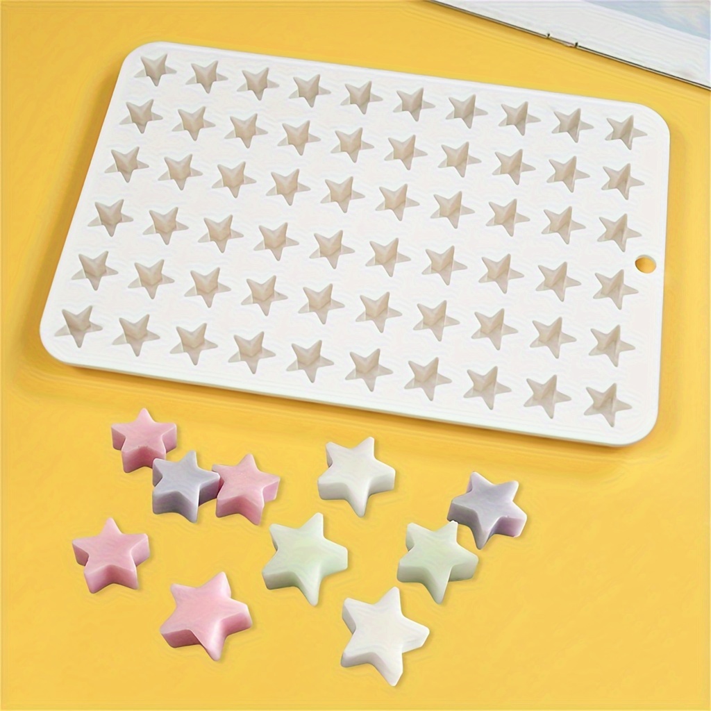 

1pc 60grids Star Shape Pendant Silicone Mold Fondant Cake Baking Mold Diy Cake Decorating Tool For Chocolate, Candy, Candle Making