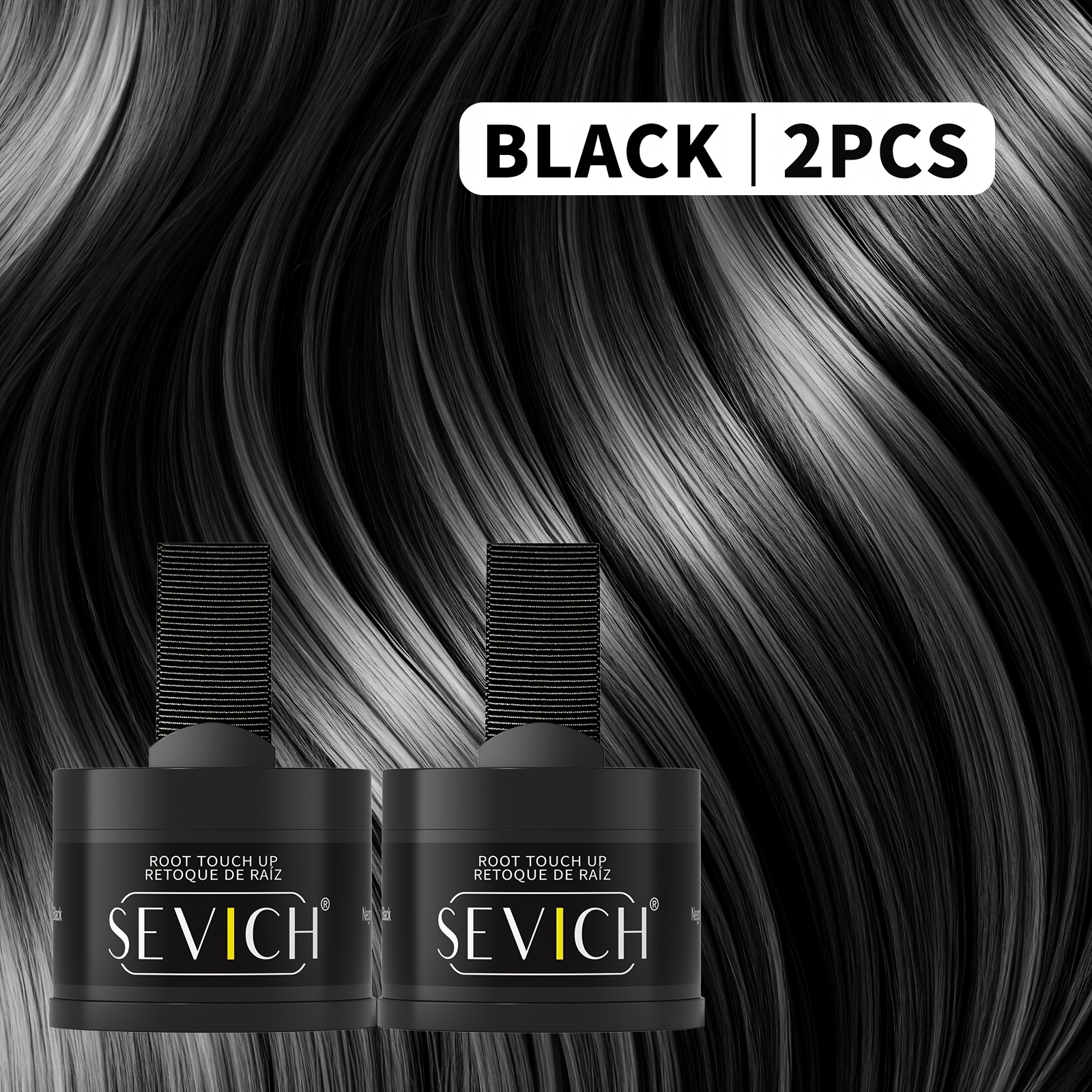 Image of [local Warehouse]2pcs Sevich Hairline Shadow Powder Hairline & Root Concealer Powder, Gray Hair, For Hair, Eyebrows, Beard Line, Natural Look, For Men And Women, Waterproof Hairline Powder Filler