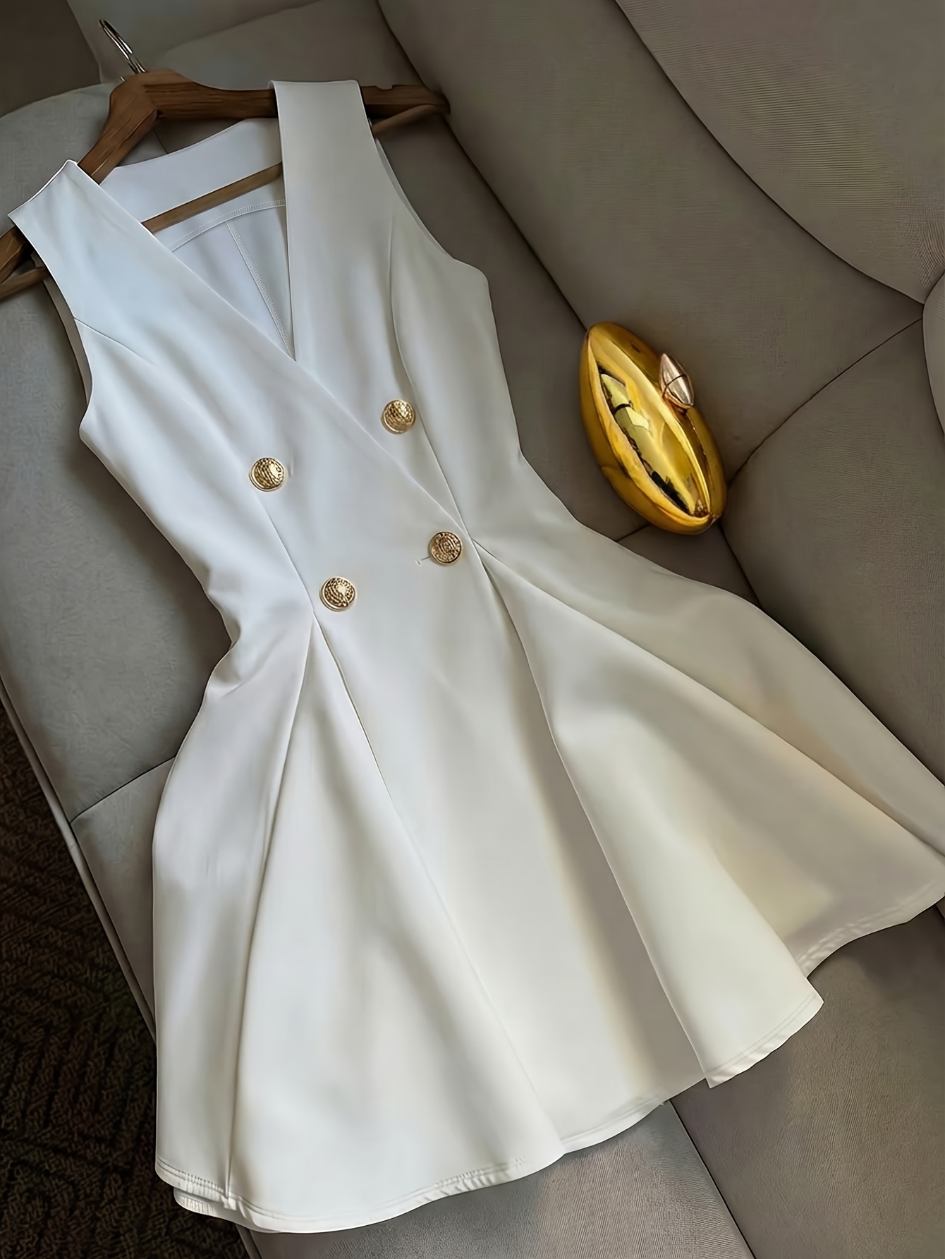white suit dress sold on Temu United States