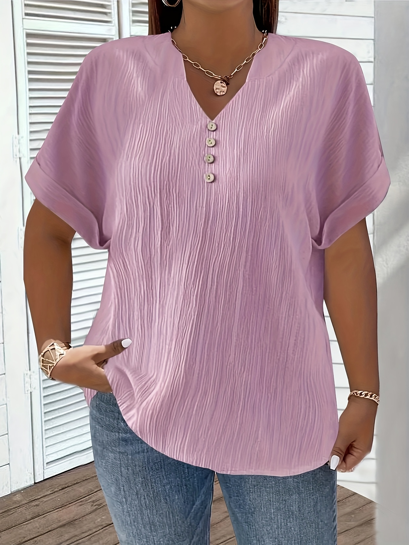 plus size plus size plus size womens solid color v neck short sleeve top