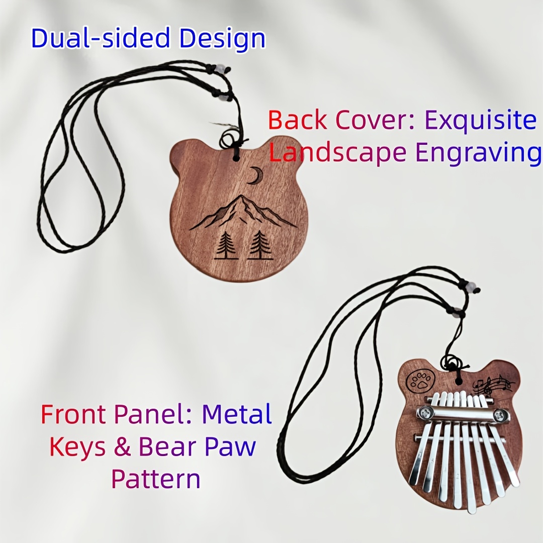 Image of Kalimba 8 Key Thumb Piano, Portable Small Finger Piano, Learn Instrument With Sweet Tone, Compact Mbira Mini Instrument, Perfect Travel Carry Gear For Music Lovers, Christmas Holiday Gift