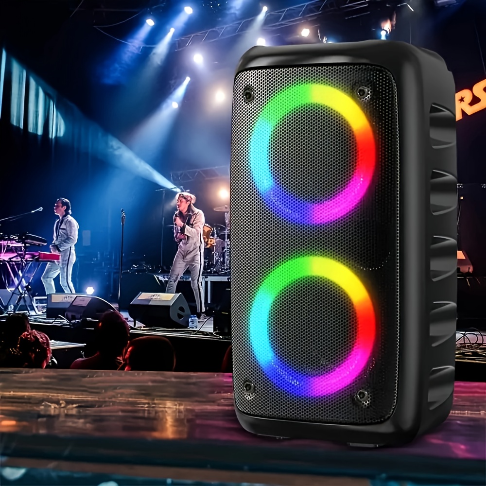Boombox Wireless Speaker with Subwoofer and RGB Lights